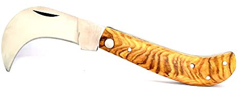 ARMERIAONLINE SINCE 1999 Roncola da innesto Coltello a roncola a Gancio Mezzaluna coltelli per innesti Manico in Legno Falcetto Pieghevole per rovi Rami