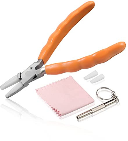 LEONTOOL 6 pollici in acciaio inox pinza piatta occhiali riparazione pinza occhiali inclinazione angolo pinza strumenti di regolazione occhiali strumenti ottici mascella nylon pinze piatte