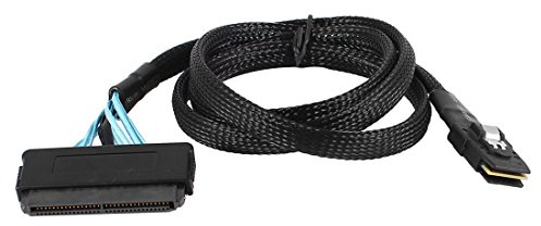 Ruilogod 1M Mini SAS 36Pin Male to SAS 32P Female M/F Adapter Cable Black
