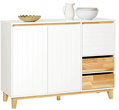 SoBuy Credenza Mobile da cucina Armadio cucina Mobile da ingresso Buffet Mobile laterale credenza bassa Mobile TV 120x40x90m FSB75-WN