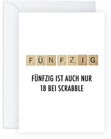 Central 23 Grußkarte zum 50. Geburtstag – Fünfzig Ist Auch Nur 18 – lustiges Geburtstagsgeschenk für Männer und Frauen – für Mama oder Papa – Geburtstagskarte 50