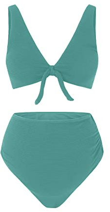 Damen Bikini Set, Umstands-Bikini Set V-Ausschnitt Schwangerschaft Badeanzug Hohe Taille Zweiteilige Bademode Für Schwangere, hohe Taille, String, Blumenmuster, zweiteilig, Schwangerschafts-Bademode