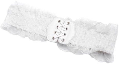 Disimlarl Frauen Spitze Elastische Gürtel Mantel Dekorative Kummerbunds, weiß, One size
