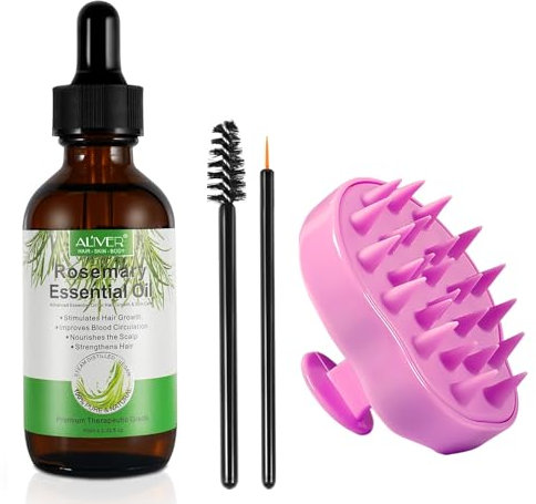 NVXNMSD Aceite de romero pelo cuero cabelludo cepillo de masaje aceite de romero para el cuidado de la piel scalp massager
