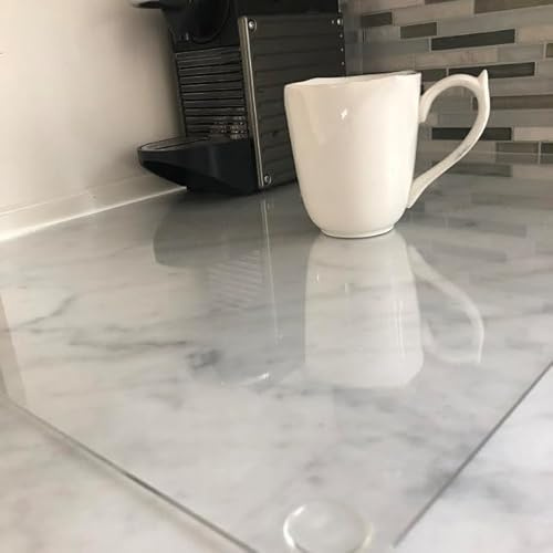 Clear Rectangular Acrylic Table Protector (Sold - (30cm x 20cm) | Heat resistant up to 90 degrees, Dishwasher safe, Includes silicon feet