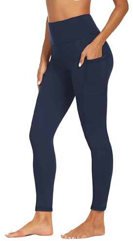 Merlvida Legging de Sport Femme Taille Haute Pantalon de Jogging avec Poches Leggings Push Up Opaque Gym Running Yoga Fitness Grande Taille
