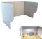 100cm Gray Felt Desk Privacy Divider Panel - 100cm Foldable Classroom Desk Partition Shields -Desktop Separator Panel