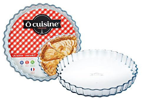 Ocuisine Ôcuisine® Fluted Flan Dishes Pack of 2 Glass Baking Bread Dishes Extreme Resistance | Oven Safe - Freezer Safe - Microwave Safe | Borosilicate Glass | Made in France, 913S633/WB41