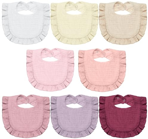 Lictin Baby Bandana Dribble Bibs Drool Bibs, 8pc Infant Teething Soft and Absorbent with Adjustable Snaps, Bib Set for Unisex Newborn Toddlers Aged 0-24 Months