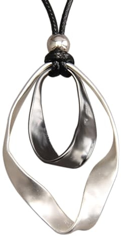Jeilwiy Leather Necklace For Women Funky Necklace Choker String Cord Necklace with Pendant Boho Style Jewelry, Faux Leather, No Gemstone