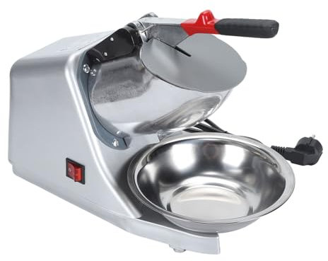 Septpenta Broyeur à Glace Électrique en Acier Inoxydable, Rasoir à Glace pour Machine à Neige Commerciale Argentée, Conception Anti Fuite pour un Usage Domestique et Commercial
