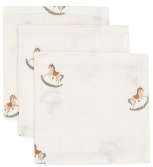 Jollein Spucktücher Baby - Nostalgic Ride - 3er Pack - 31x31cm - 100% Baumwolle - Mulltücher Baby - OEKO-TEX Zertifiziert