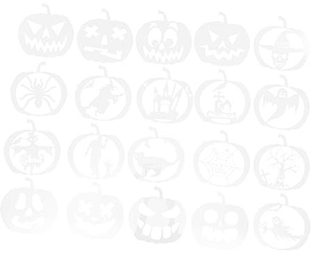 SEWACC 20stücke Halloween Kürbis Malvorlagen Schablonen Für Bastelprojekte Wiederverwendbare Pet-materialien Für Kreative Dekorationen Und Feiertagskunst Geeignet Für Wände Stoffe
