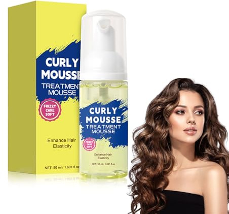 Hppsctink Mousse per la cura dei Ricci, 50ml Mousse modellante per ricci Soffici, Rimbalzatore di Ricci, Trattamento idratante Schiuma Mousse Styling, shampoos