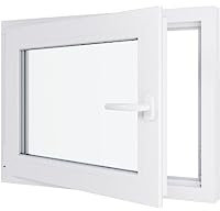 Finestra in PVC con triplo vetro – Tirante Sinistro – Bianco – LxH: 800 x 600 mm