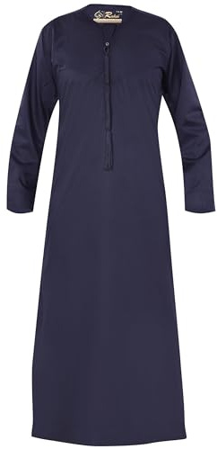 Raheb Långärmad Omani-söm för män med fickor – traditionell islamisk klänning, elegant design och bekväm för daglig användning, bröllop, förlovningar och bön., Lila, 54 Large