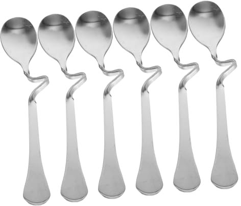 Alipis 6stücke Förmige Edelstahl Kaffeelöffel Praktische Gebogene Rührlöffel Zum Mischen Von Kaffee Tees Und Desserts Langlebig Und Leicht Zu Reinigen Für Zuhause Und Gastronomie