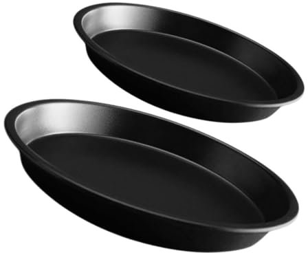 Alipis 2pezzi Teglie Per Pizza Acciaio Carbonio Antiaderente Rotondo Per Cucina e Ristoranti Per Pizza e Torte