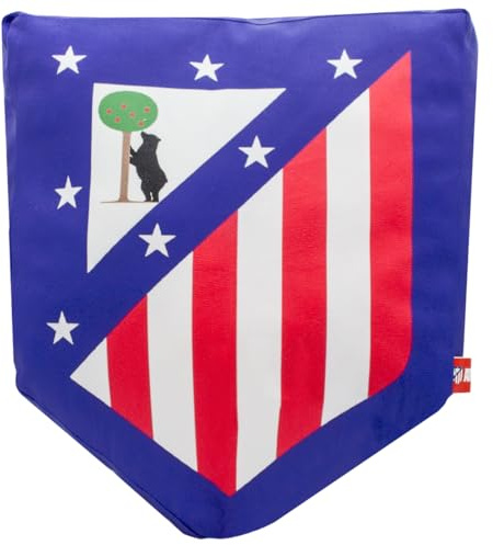 ms móvil shop Cojín 3D Atlético de Madrid Escudo para Sofá, Cama, Silla. 50cm 100% políester | Producto Oficial