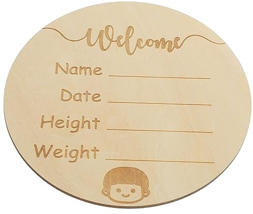 Toyvian Holzrund Geburtsanzeigeschild Für Neugeborene Mit Namensschild Als Willkommensschild Fürs Krankenhaus Dekoration Fürs Babyzimmer