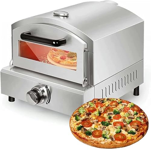 WUDLi Horno eléctrico para Pizza, 2000W Horno para Pizza, 50-350°C Horno de sobremesa, Calentamiento Uniforme 360°, Control Independiente de Temperatura, cocción a Alta Temperatura