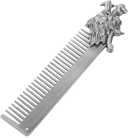 VALICLUD Metalltaschenkamm Für Männer Kleiner Kamm Wikinger-design Bartkamm Haarkamm Für Öl Reisekamm Stylingkamm Zinklegierung Bartpflege