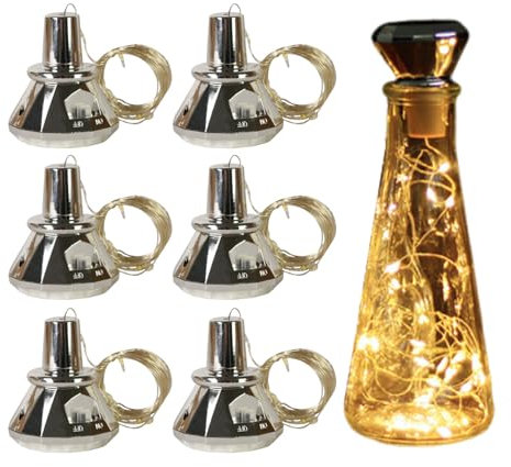 Erconsso 6Pack Solar Wine Bottle Lights, Fairy String Lights Wine with Cork Waterproof Outdoor Decoration for Parties Festival Wedding Garden