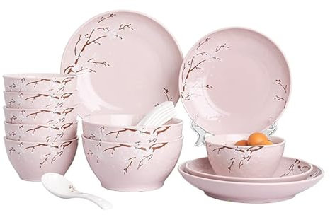 SnamicE Juego de vajilla de Porcelana de 18 Piezas,