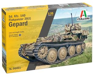 Italeri 96461 1:35 Dt. Sd.Kfz.140 Flakpanzer 38 Gepard - Modellbau, Bausatz, Standmodellbau, Basteln, Hobby, Kleben, Plastikbausatz, 1:35, Panzer Bausatz, Geformte Farbe
