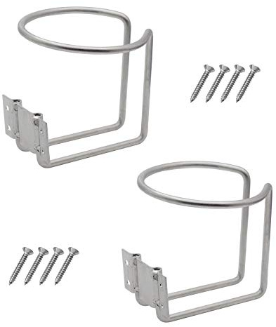 DBOO 2pcs Stainless Steel Boat Ring Cup Drink Holder for Marine Yacht Truck RV Campe