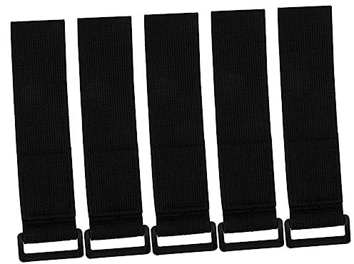Sewroro 5pcs Heavy Duty Hook and Loop Straps Nylon Fastening Strap Buckle Cable Tie Down Belt for Outdoor Use