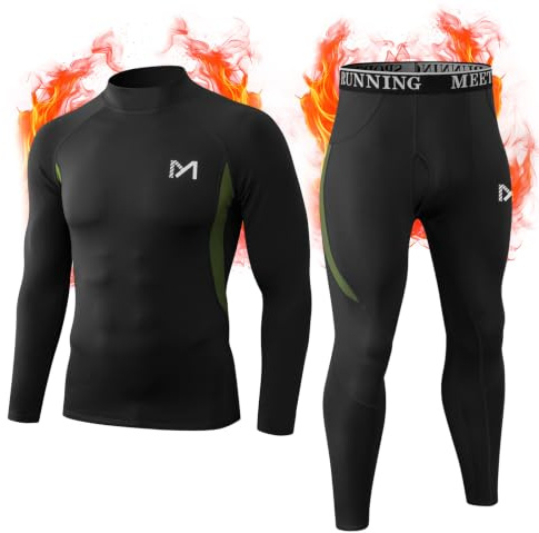 MEETYOO sous-Vêtement Thermique Homme,Noir avec Fente d'insertion,L