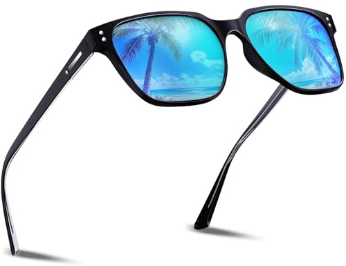 DADA-PRO Sonnenbrille Herren Damen Polarisiert Retro Klassische Rechteckig Brille UV400 Schutz für Angeln Fahren Sunglasses Men Women