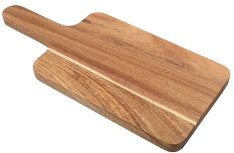 COLLBATH Tabla de Cortar de Madera con Mango Portátil Tabla Pequeña para Cortar Pan Queso Carnes y Pizza Bandeja Rústica para Servir Cocina y Exteriores
