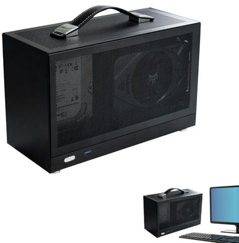 Caja de computadora portátil ITX: Mini chasis de Aluminio, diseño Compacto y, Estructura Duradera de Marco Abierto, fácil de Transportar | Juegos de PC pequeños para Viajes, configuración de o