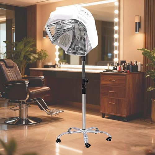 aromaoveite Macchina per Permanente da Salone, Asciugacapelli Verticale da 1000 W 110 V con Riscaldatore, Pannello LED E Timer da 0 A 60 Minuti, Adatto per Capelli Danneggiati E Crespi. White