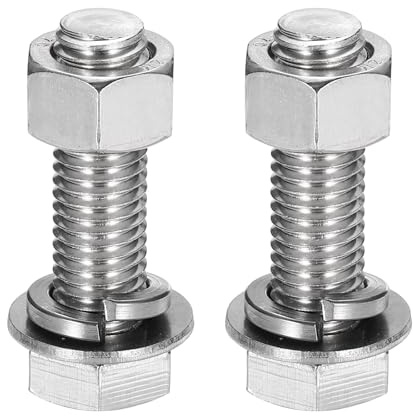 QUARKZMAN Vis Hexagonale M12 x 45mm Acier Inoxydable 304, Kit D'Assortiment Boulons, Ecrous, Rondelles Plates Et Rondelles Freins, Filetage Complet, Machine, 2 Sets