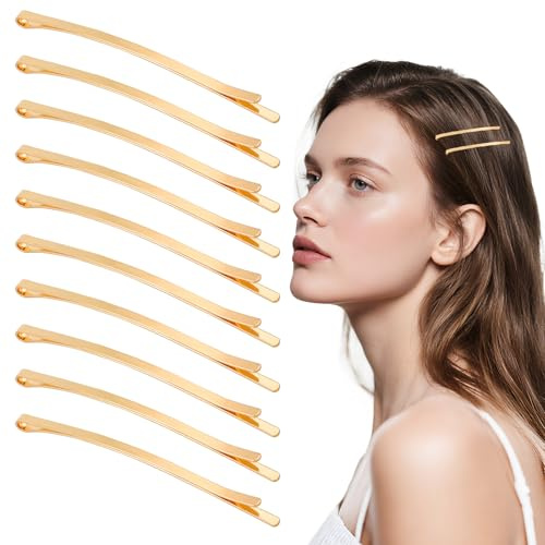 50 stycken hårnålar guld, långa platta bobby pins blond, metallhårklämmor stora, hårklämma bobby stift, gyllene jumbo hårklämmor, för tjock användning, hög stickning, kvinnor flickor alla hårtyper