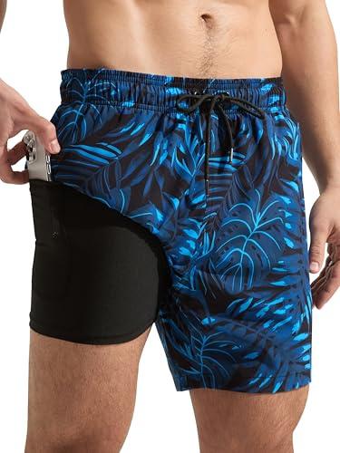 Arcweg Badehose Herren 2 in 1 Badeshorts mit Kompressions Liner S-3XL | Schnelltrocknende Atmungsaktive mit Reißverschlusstaschen Boardshorts Schwimmhose für Strand, Sport & Freizeit