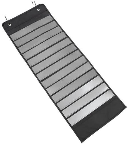 FOMIYES Tabella Orari Lezioni Tascabile 14 Scomparti 90x33 Cm in Pet e Tessuto Oxford, Borsa Porta-appunti da Appendere per Casa, Ufficio e Scuola, Organizzatore Programma Giornaliero