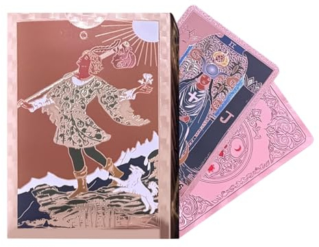 Mystic Tarot Cards - Tabla de cartas para la lectura de la intuición, juego de tarot celestial con libro de guía, juego de para principiantes, mujeres, adolescentes y adolescentes