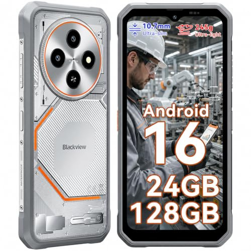 Blackview Fort 2 Outdoor Handy Android 16 Ultradünnes 245g/10.7mm, 24GB+128GB/2TB TF Baustellenhandy, 6.56 90Hz, 16MP+13MP, 4G Outdoor Smartphone Ohne Vertrag, IP69K/NFC/Fingerabdruck/Handschuhmodus
