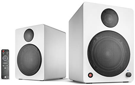 Wavemaster CUBE white - Regallautsprecher-System (50 Watt) mit Bluetooth-Streaming, Digitalanschluss und IR-Fernbedienung, Aktiv-Boxen, Nutzung für TV/Tablet/Smartphone, weiß (66381)