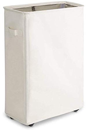 WOWLIVE 44L Sac / Panier /Sale Bac à Linge Étroit avec des roues Corbeilles à Linge Mince et Pliant