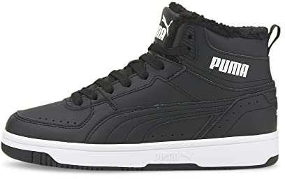 PUMA Rebound Joy FUR JR Sneaker, Black White, 38 EU
