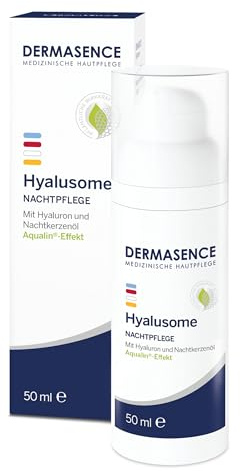 DERMASENCE Hyalusome Nachtpflege, 50 ml | Regenerierende Nachtpflege und Maske, mit Hyaluron, Panthenol und Antioxidantien, intensiv feuchtigkeitsspendend, vegan