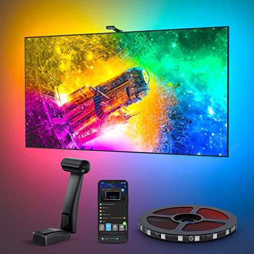 Govee T2 Envisual Backlights con Dual-Cámara, 3,6m RGBIC WiFi Tira LED soporta TV de 55-65 Pulgadas, Adaptan a Televisor Ultrafino T2 Tira DreamView para Juego y Entretenimiento Doméstico