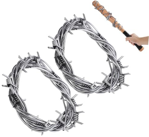 Toyvian Silber Simulation Stacheldraht Girlande, Fake Stacheldraht Zaun Halloween Kunststoff Deko Requisite Bastelzäune FüR KostüMpartys Robuste Und Rollenspiele Party Requisite Cosplay ZubehöR