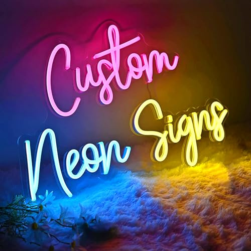 IbayNawi neon schild personalisiert Custom neon sign Neon Schild für Dekoration, Personalisierte Leuchtschilder für Hochzeit Geburtstag Party Geschenk