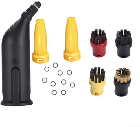 HEIBTENY Juego de accesorios para limpiador a vapor, cepillo redondo con anillo de sellado para Ka*rc*her SC1, SC2 SC4, SC5, limpiador a vapor, potente boquilla de la máquina de vapor